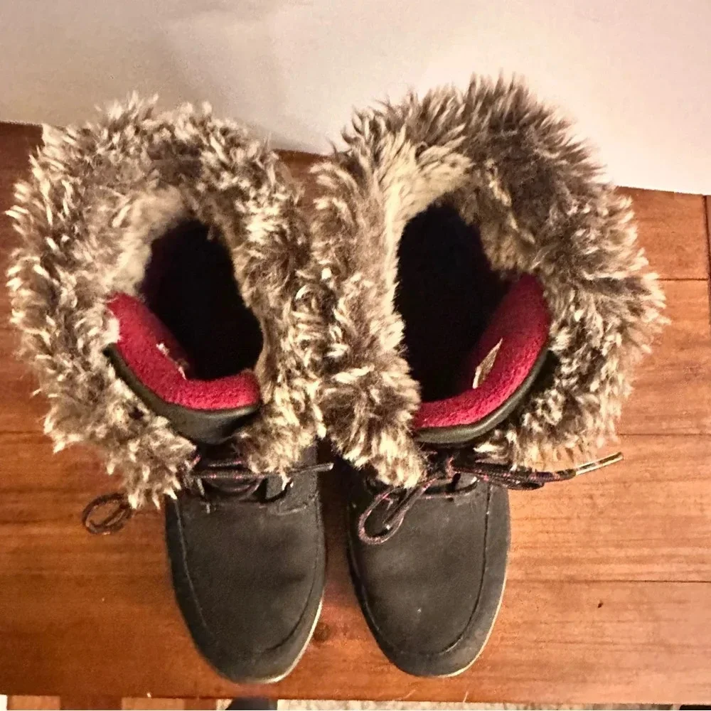 Sperry Topsider Original Style Winter Snow Boots‎ Worn Once Brown Red Sz 6,5